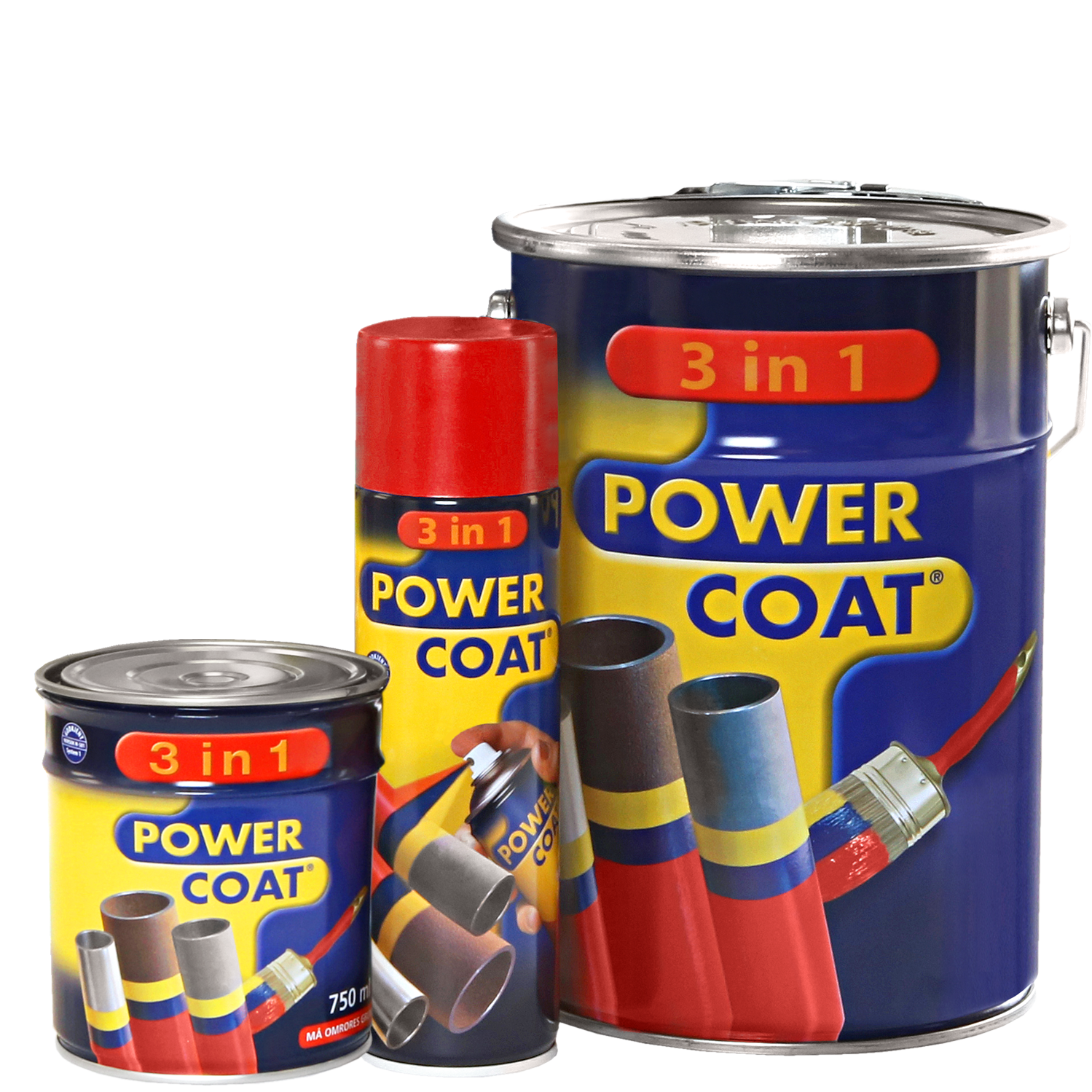 Power Coat 3 in 1 produkter – boks, spray og spann